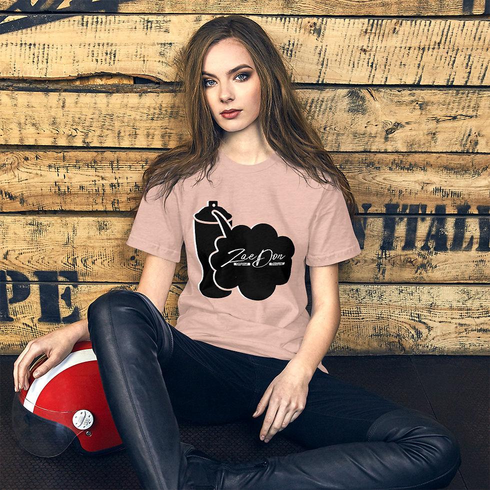 Thumbnail: Zaedons Womens T Shirt Spray Paint Pastels ZaeDon White Print