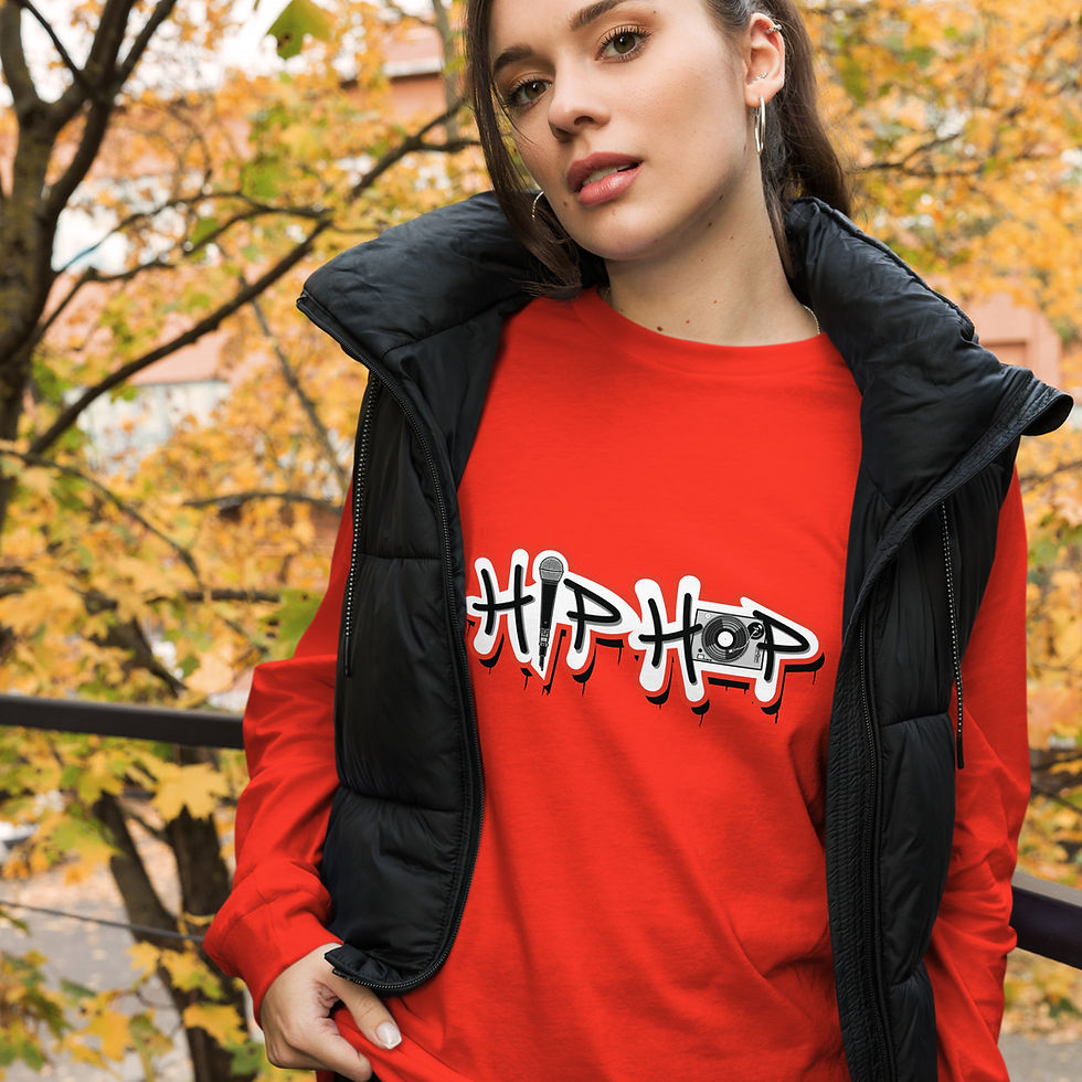 Thumbnail: Zaedons Womens Long Sleeve T Shirt Dark Colors Long Sleeve Hip Hop Print