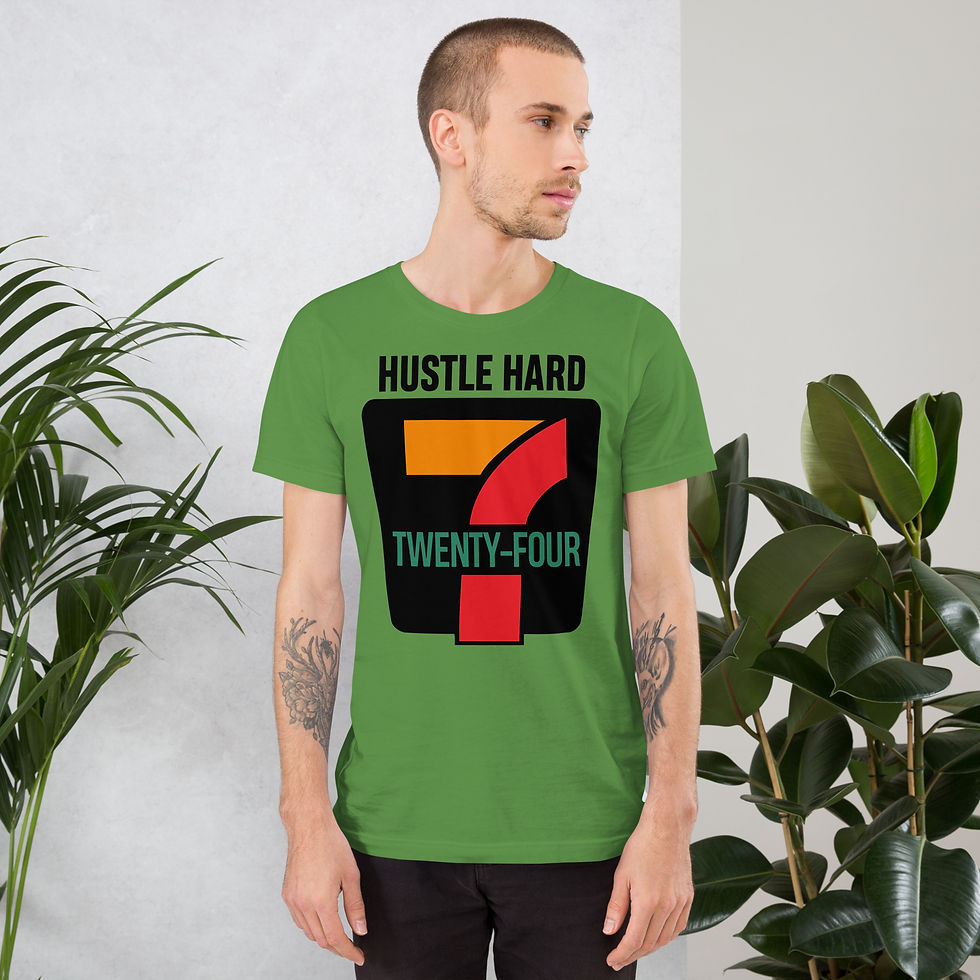 Thumbnail: Mens T Shirt Bright Tones Hustle 24/7 Print Zaedons Streetwear
