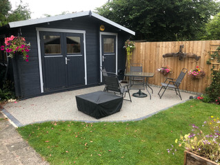 A complete resin patio and pathway installation
