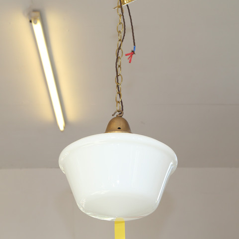 White glass ceiling light