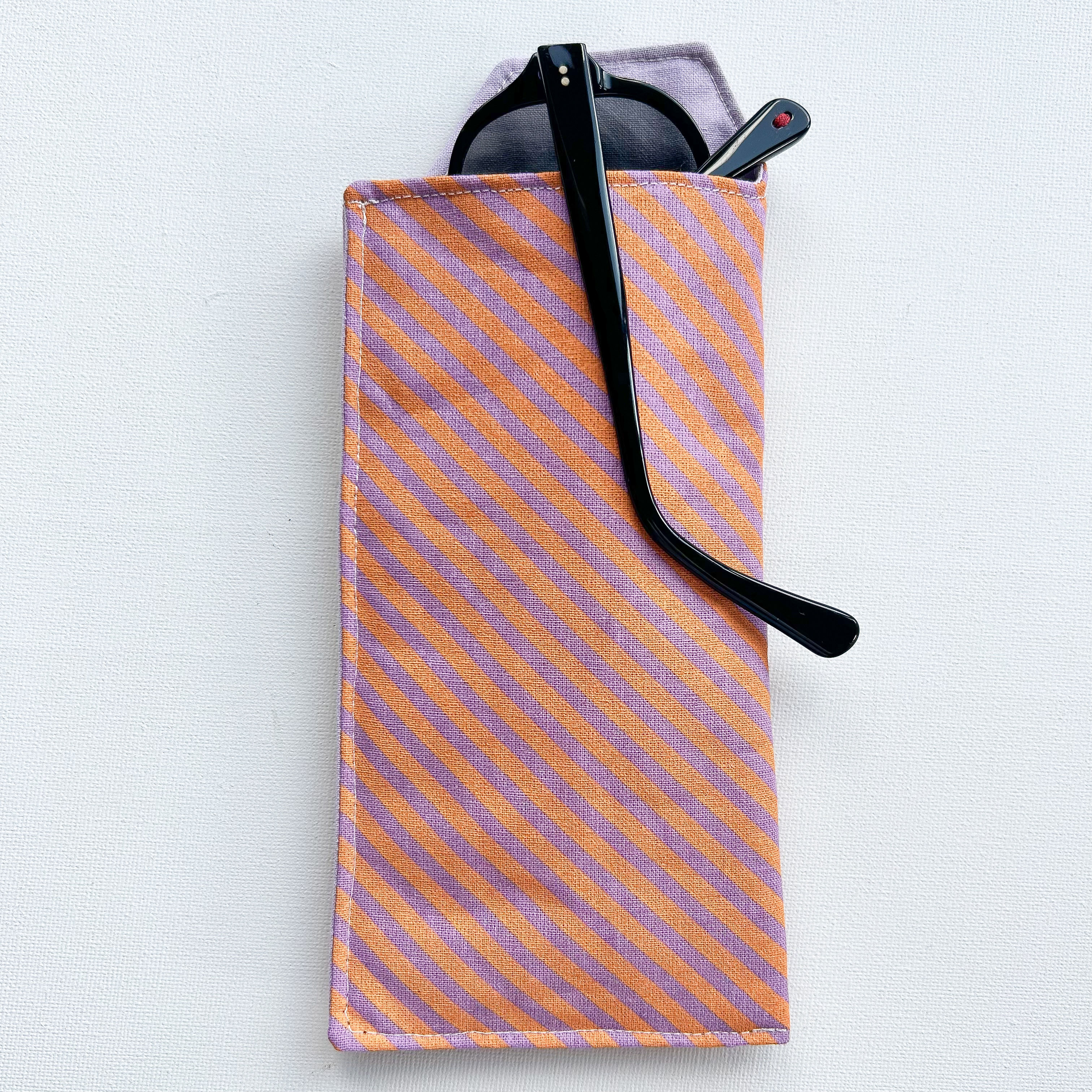 Brillenetui "Stripes" orange/purple