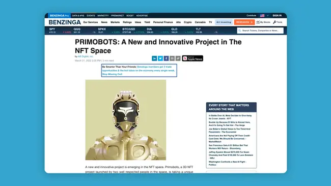 Primobots Benzinga Feature
