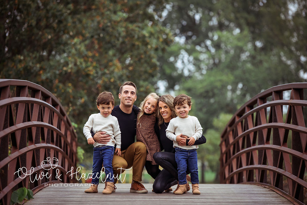 Family on a bridge