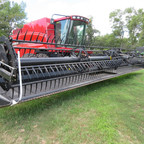 Case IH combine with bean head