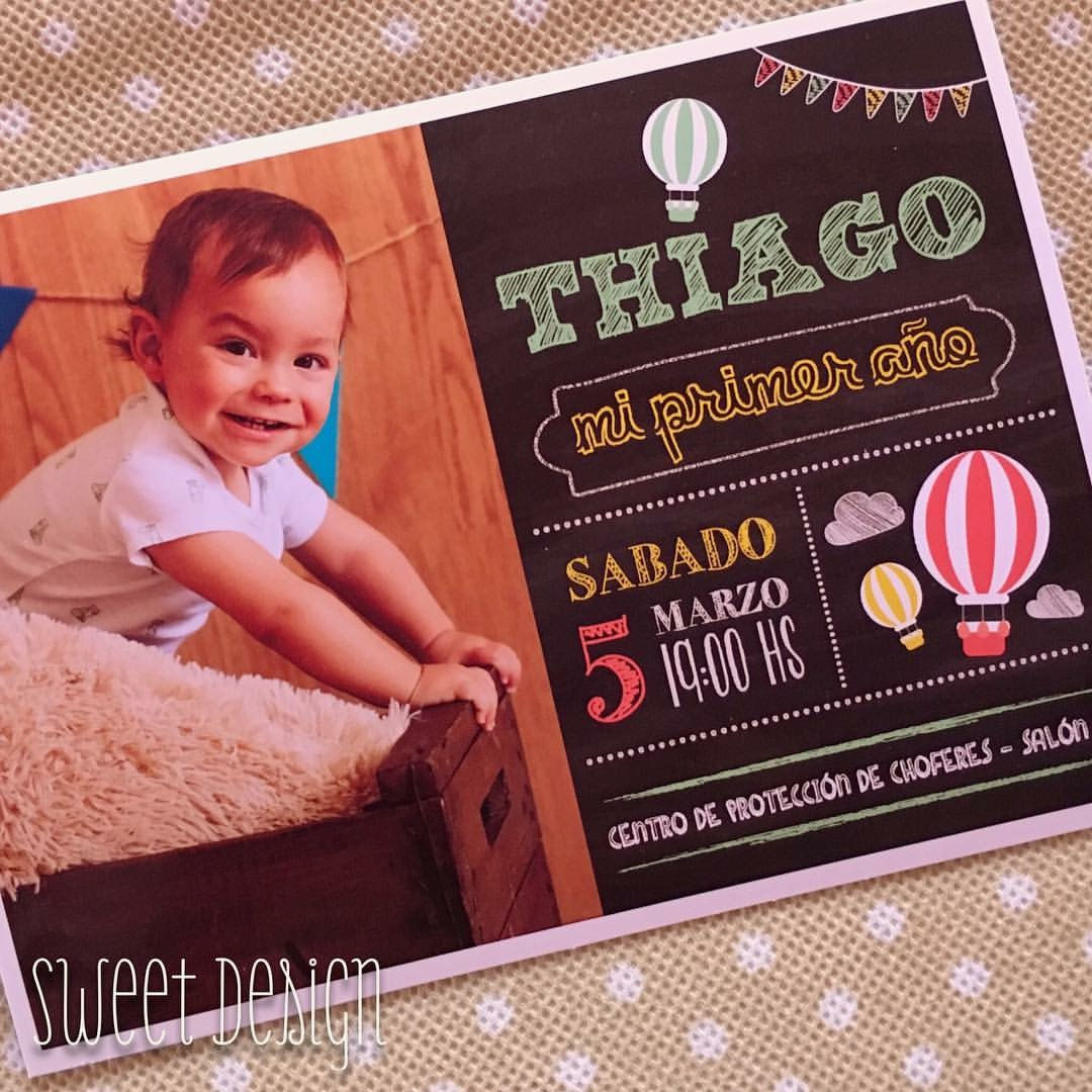 Invitacion pizarra Globos aerostáticos 