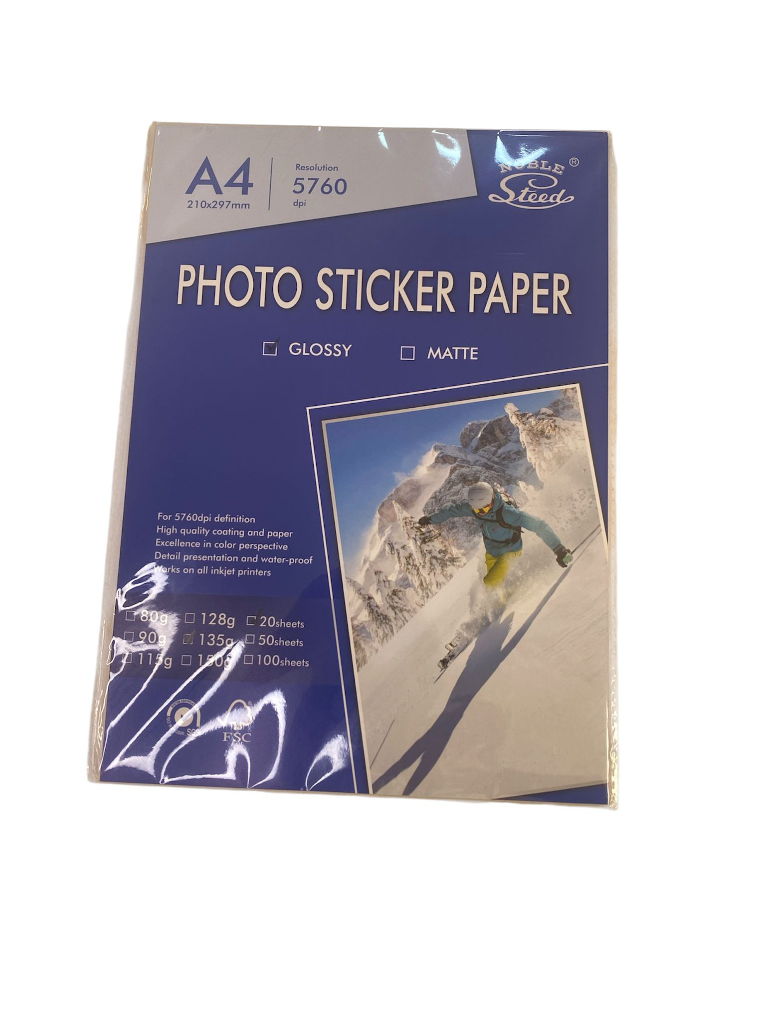 Papel fotográfico autoadhesivo