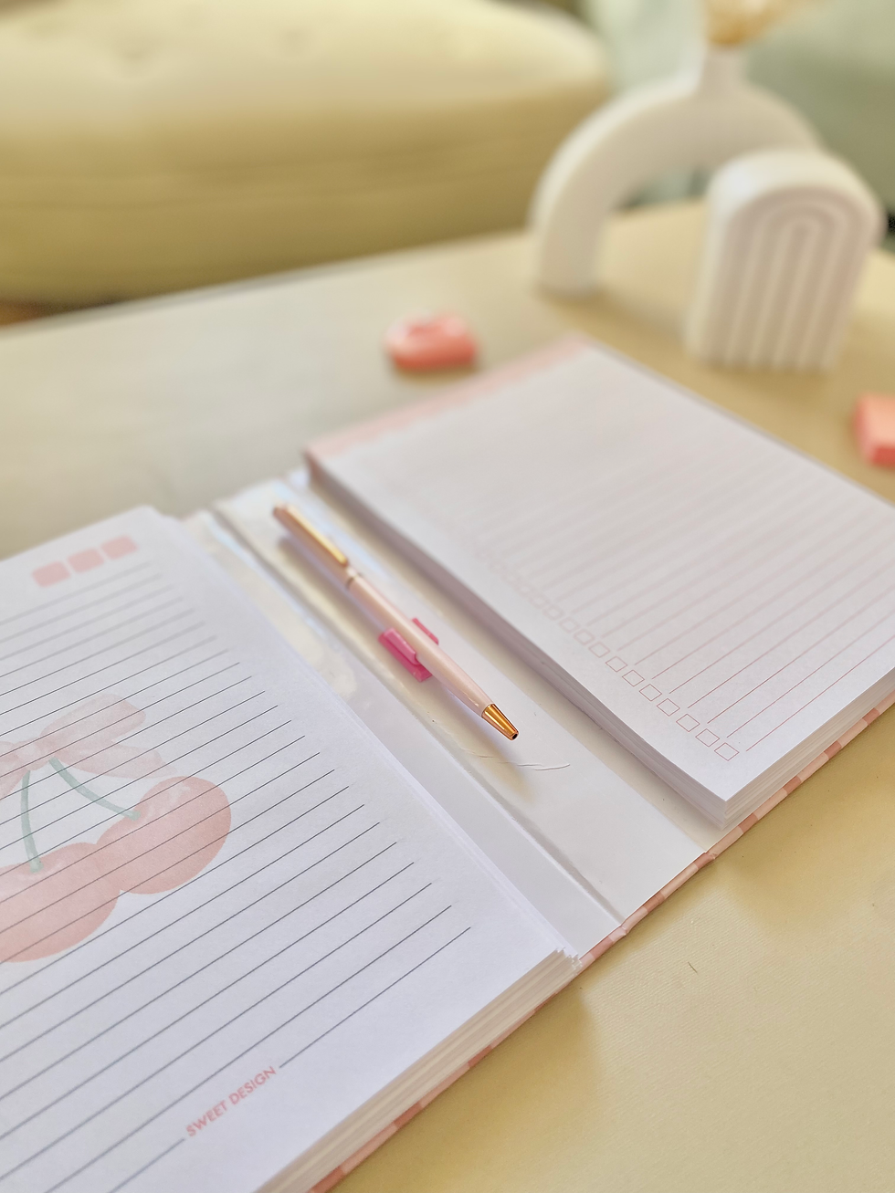 Miniatura: Cuaderno doble Cherry cuadros