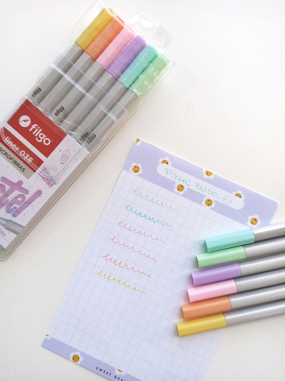 Estuche 6 fibras pastel