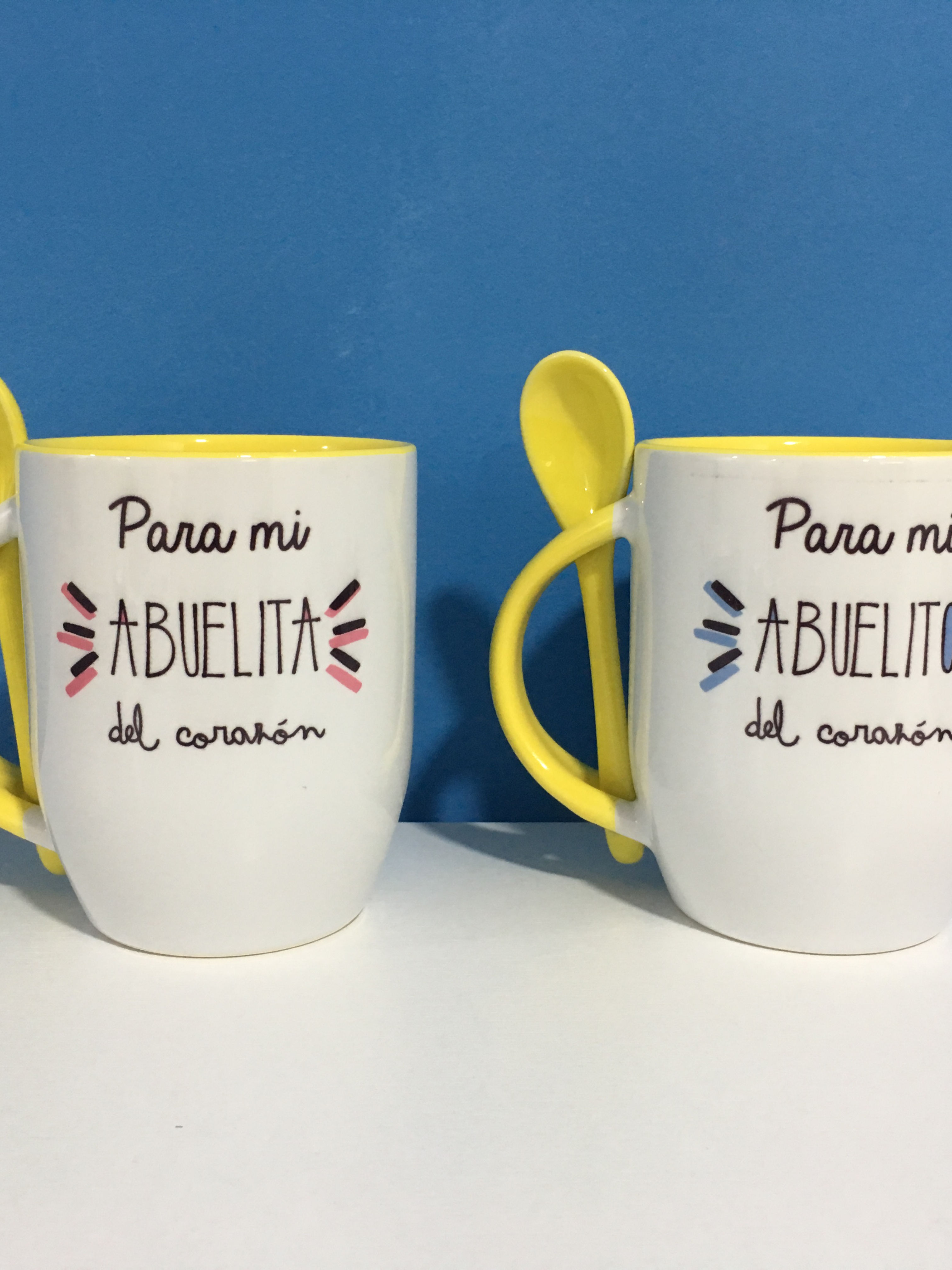 Taza cuchara Abuelito/a de corazón 