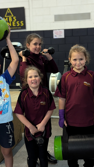 Group of kids training in bootcamp at MBS Fitness Bridgewater.