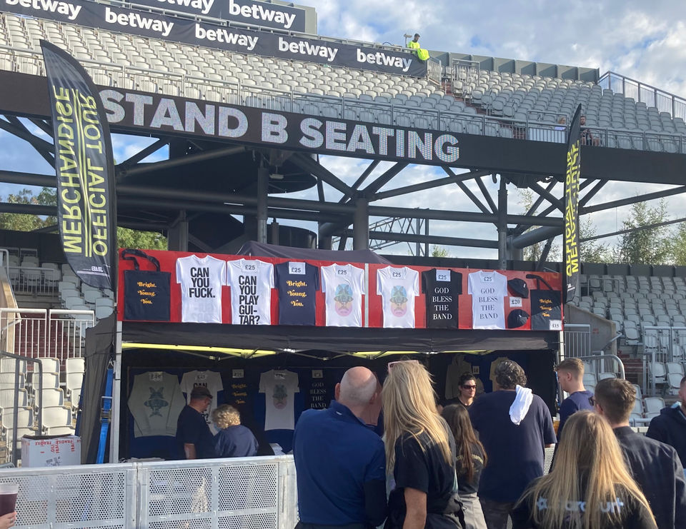 The Courteeners Merchandise Stall Manchester 2021