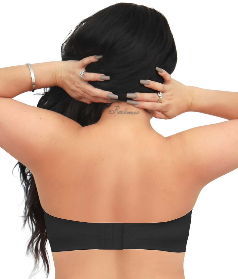 Thumbnail: Brassier Strapless Black Caro Fashion - Women's Adjustable Nylon Bra, Soft Cup
