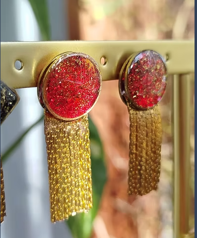 Miniature : boucles à franges  "médusa"