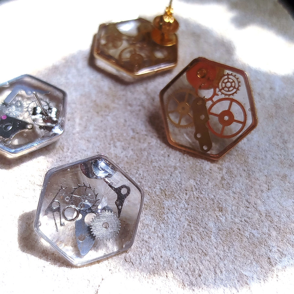 Miniature : boucles d'oreilles "les rouages du temps"