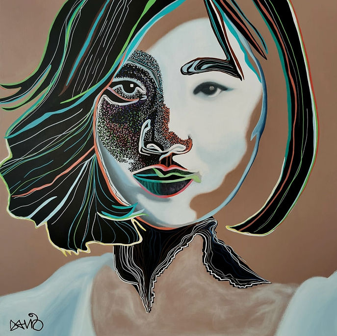 Meta_Jing_1 - Série Dé_corporation - Femme Artiste peintre contemporaine Caroline David - Achat de tableau - achat de peinture - Art contemporain - comtemporary artist - emerging artist - contemporary woman artist - Artiste émergente - artiste contemporaine