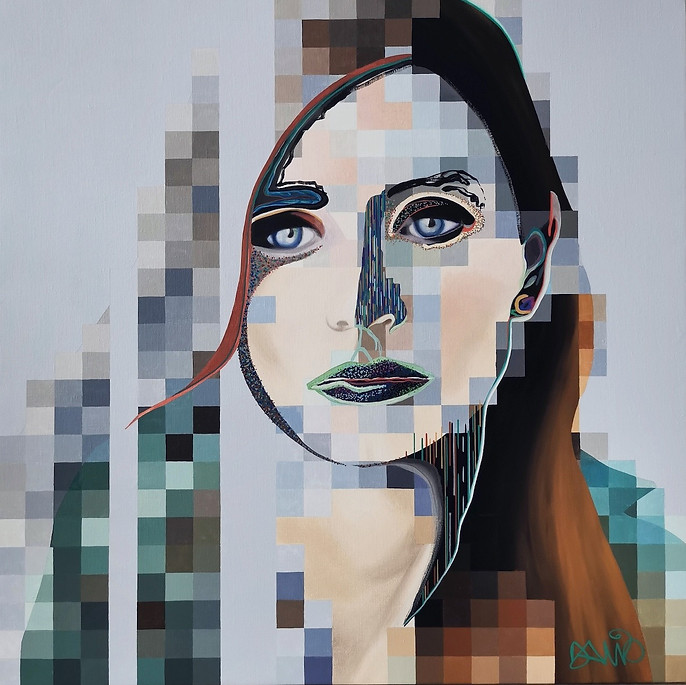 Meta_Jess_2 - Série Dé_corporation - Femme Artiste peintre contemporaine Caroline David - Achat de tableau - achat de peinture - Art contemporain - comtemporary artist - emerging artist - contemporary woman artist - Artiste émergente - artiste contemporaine