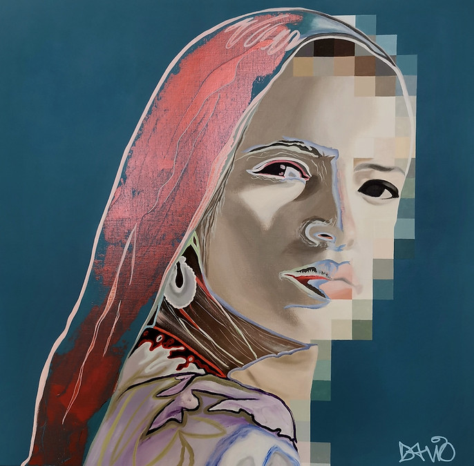 Meta-Beth-1 - Série Dé_corporation Femme Artiste peintre contemporaine Caroline David - Achat de tableau - achat de peinture - Art contemporain - comtemporary artist - emerging artist - contemporary woman artist - Artiste émergente - artiste contemporaine