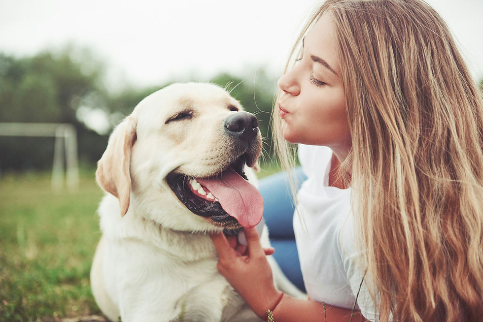 a dog and a teen
