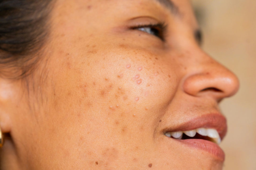 woman with acne