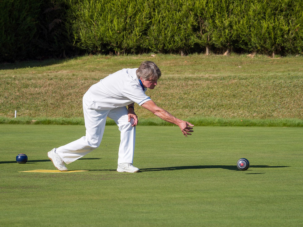 man playing lawn bowls