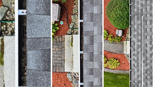 Aerial Drone Closeup (Zoomed-in) Inspection Residential Photography Imagery of Home Guttering
