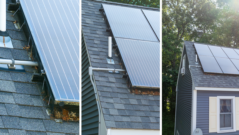 Aerial Drone Closeup Inspection Residential Photography Imagery of Roof Solar Panels