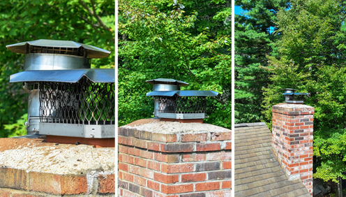 Aerial Drone Closeup (Zoomed-in) Inspection Residential Photography Imagery of Brick Chimney and Crown