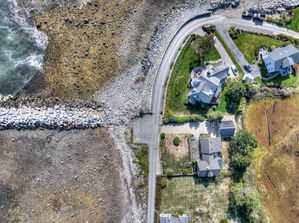 Aerial Drone HDR Imagery of Seashore Island Homes Breakwater New Hampshire