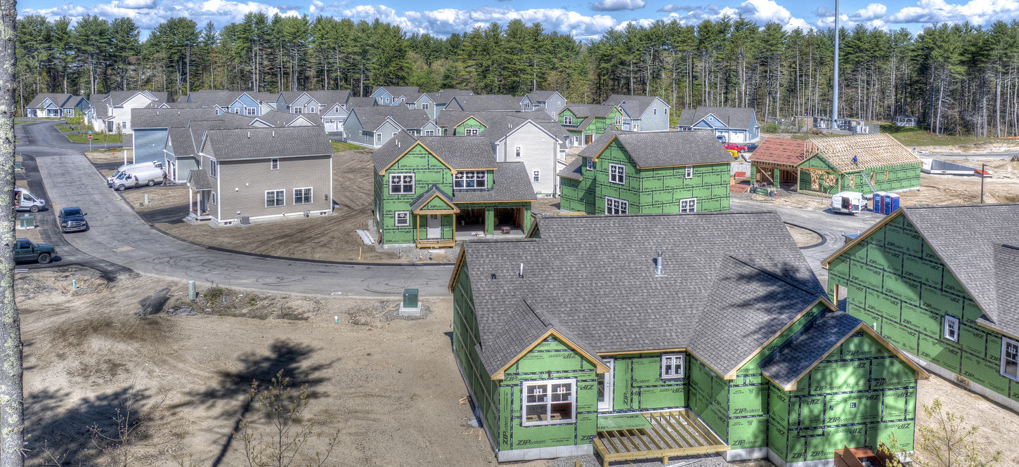 Aerial Drone HDR Imagery of Construction Site Nashua NH Roof Framing