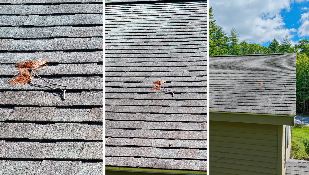 Aerial Drone Closeup (Zoomed-in) Inspection Residential Photography Imagery of Roof Debrie 