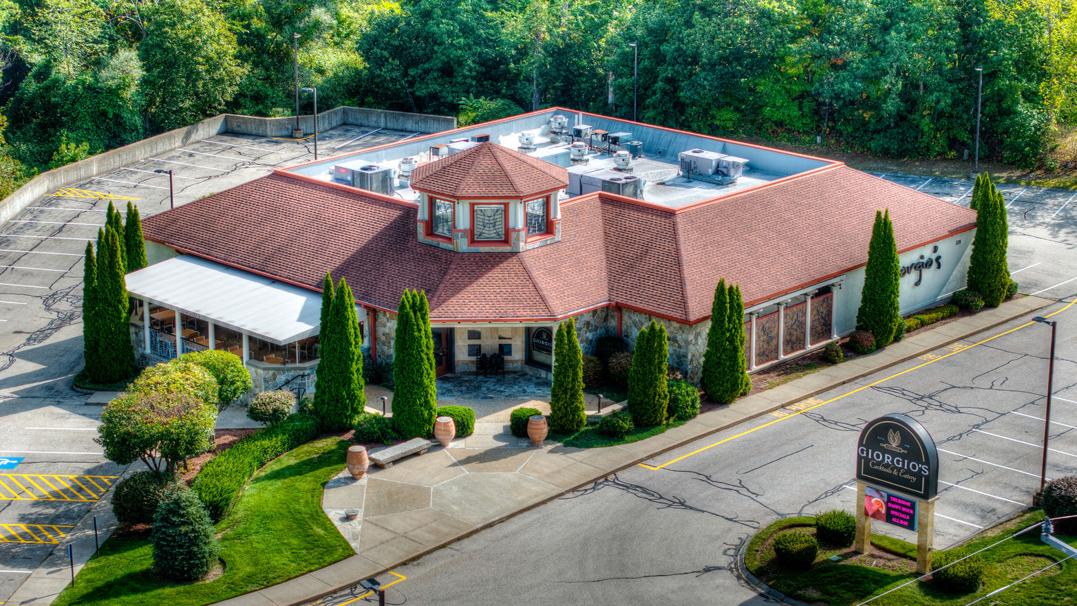 Business Aerial Drone HDR Imagery of Resturant for Promotion