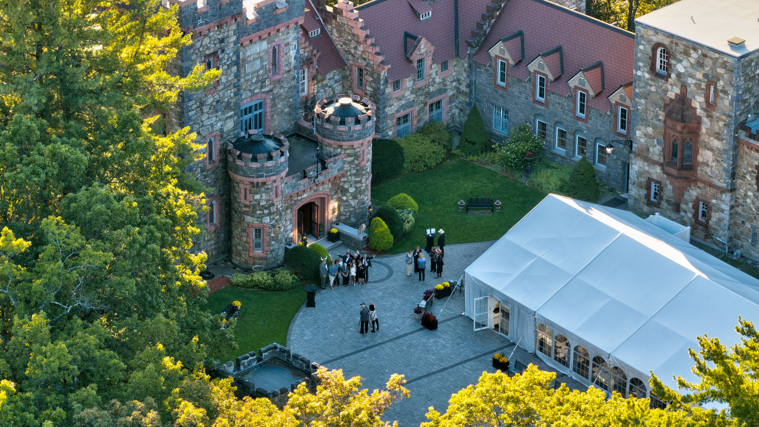 Aerial Drone HDR Imagery of Searles Castle Event Destination for Weddings Fundraisers & Functions