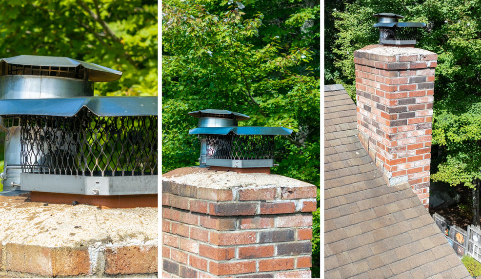 NH property drone inspection - Roof chimney