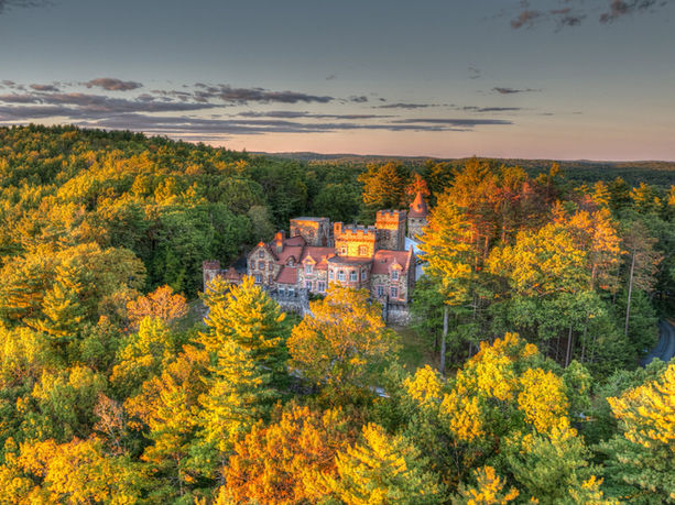 Aerial Drone HDR Imagery of Searles Castle Event Destination for Weddings Fundraisers & Functions