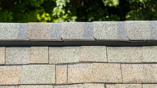 Aerial Drone Close-up Photography of Residential Roof for Inspection - Ridge Vent