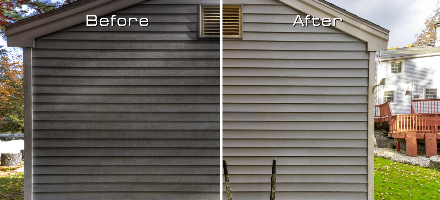 Professional business camera imagery - Before & After Professional Power Wash Shed Clean