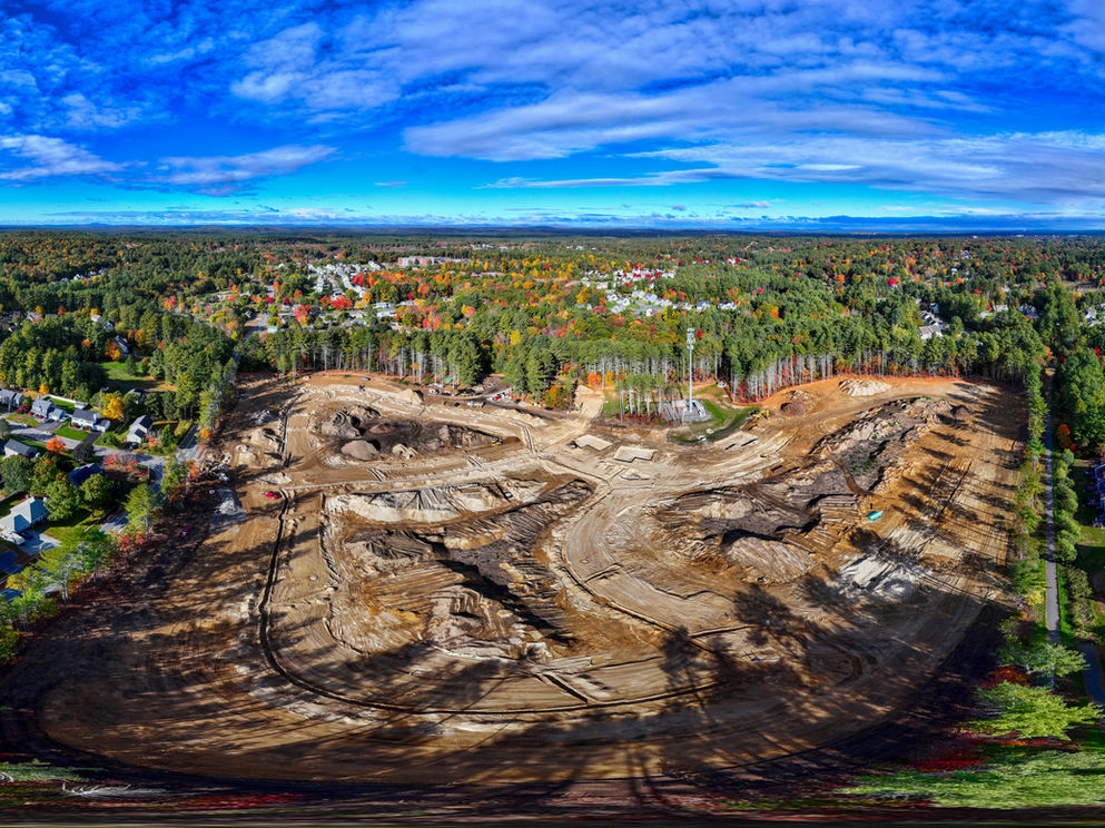 Aerial drone construction site