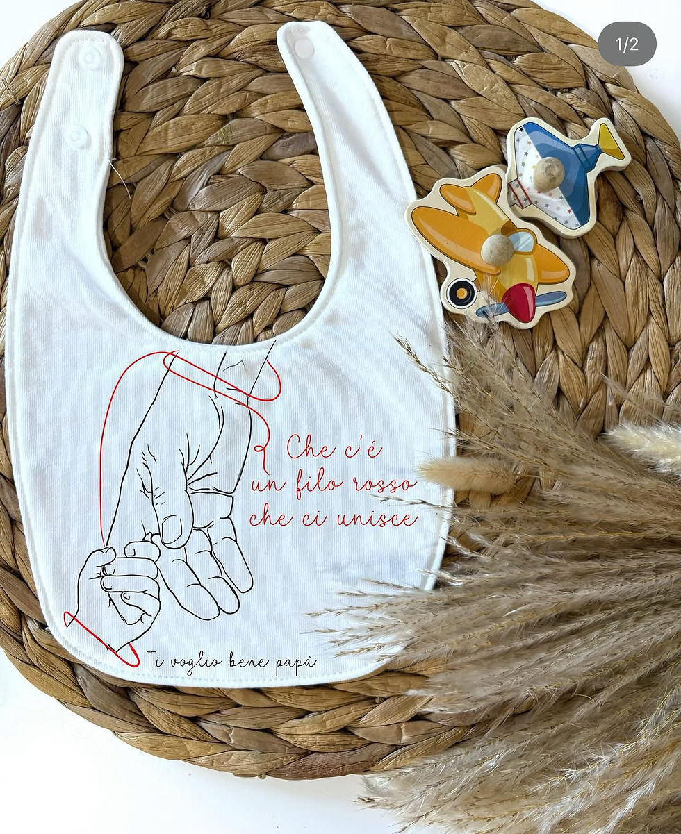 Miniatura: Bavaglino dipinto a mano tondo