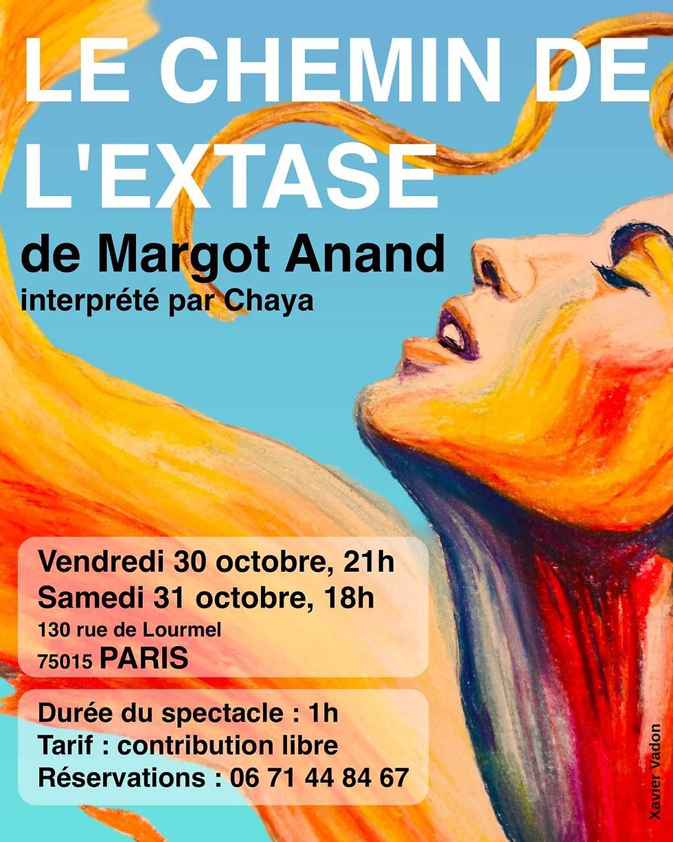 Affiche du chemin de l'extase avec le visage d une femme tendu vers le haut
