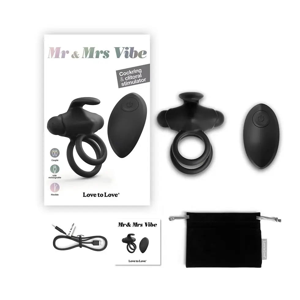 Miniature : Cockring Vibrant Mr & Mrs Vibe contenu de la boîte