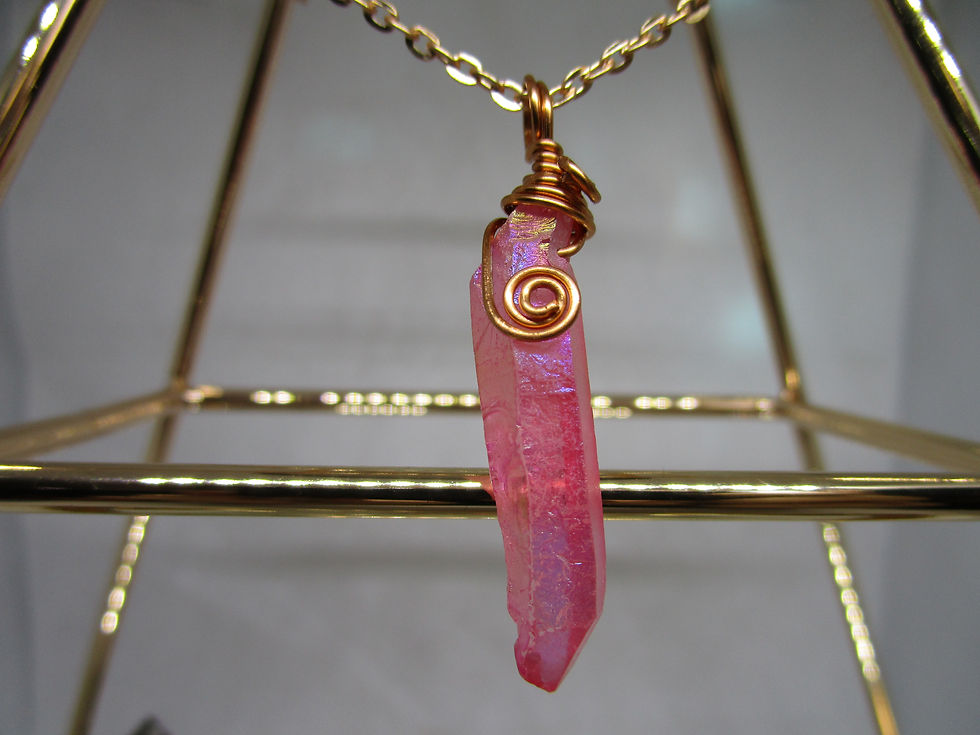 Thumbnail: Pink Aura Quartz Necklace