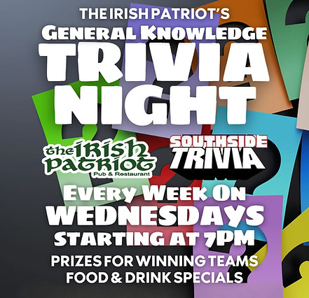 Wednesday Trivia Night at The Irish Patriot in Orland Park, IL