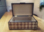 Checkerboard handmade veneer keepsake box.