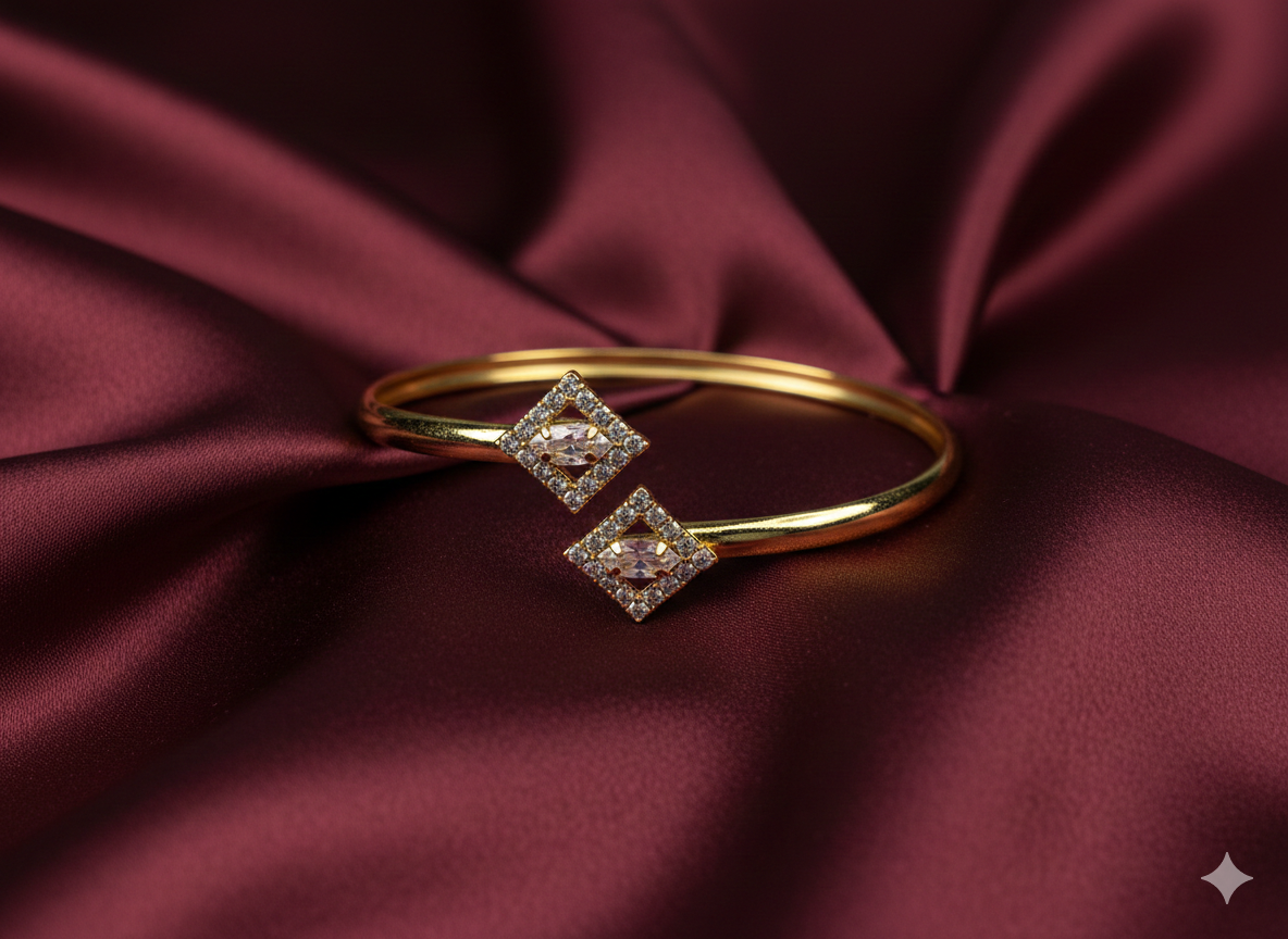 Gold Plated Open Cuff Bangle