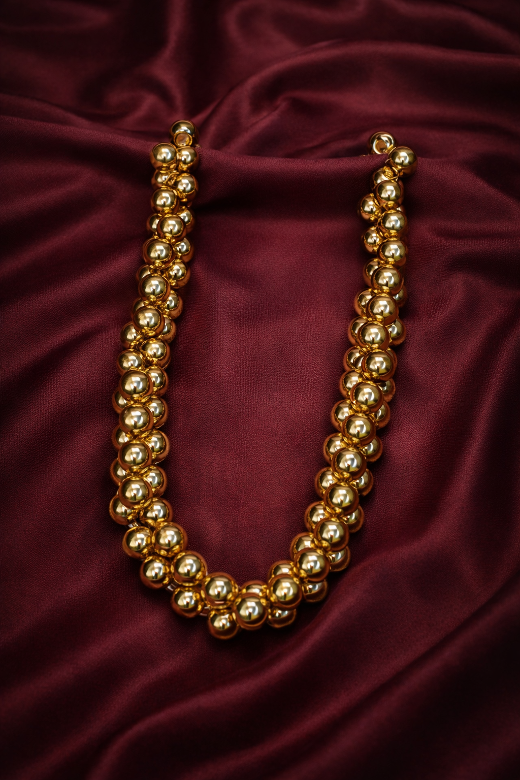 Bold High-Shine Gold Ball Bead Choker Necklace for Women