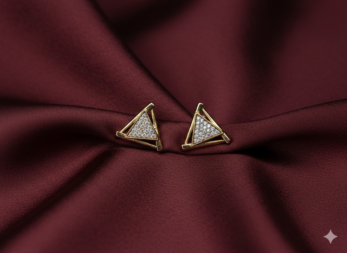 Geometric Triangle Stud Earrings