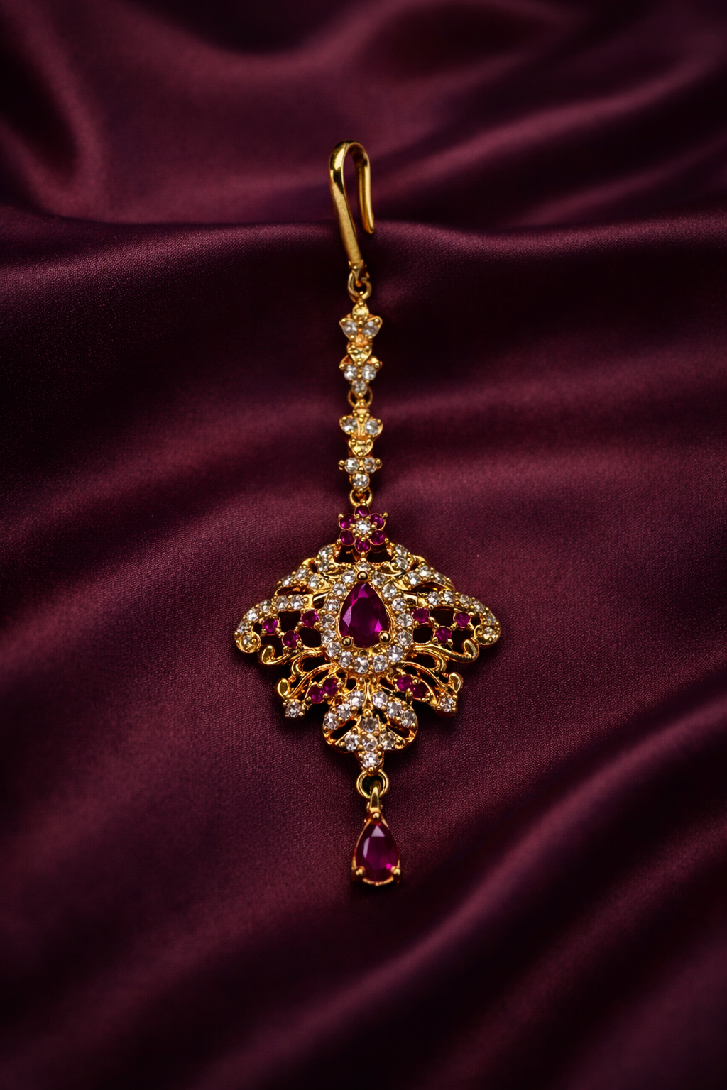 Gold Plated Maang Tikka with AD stones