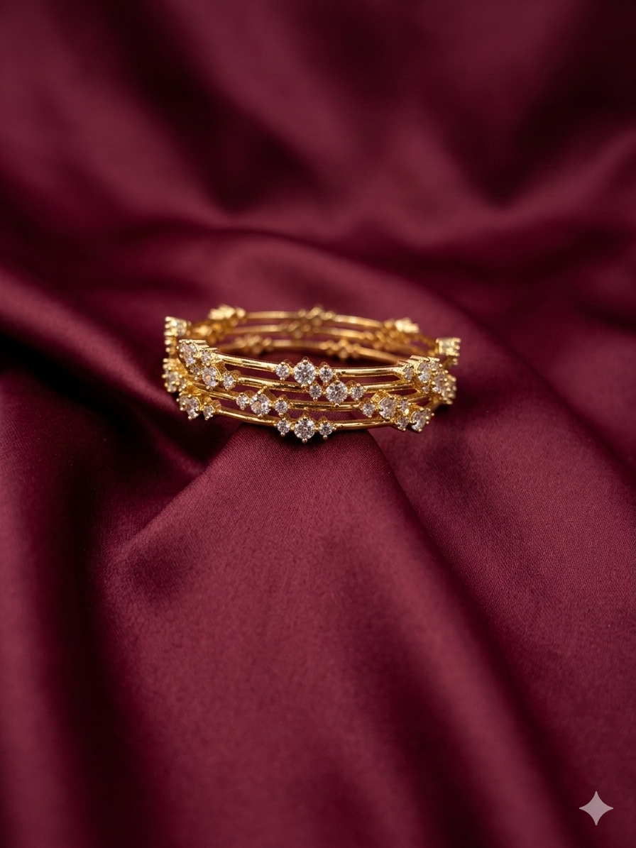 Multi-Layer Cubic Zirconia Bangle