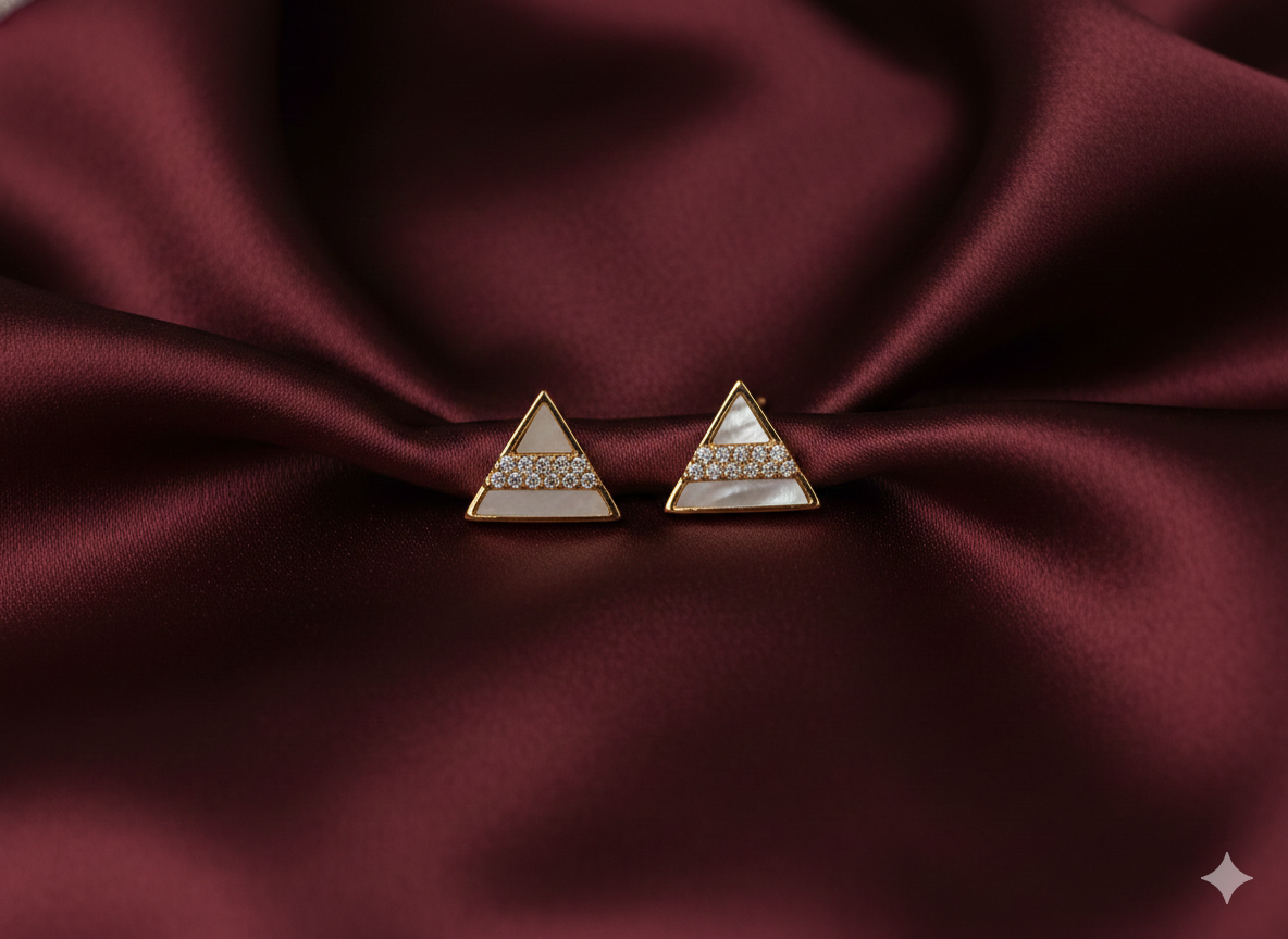 Gold Plated Triangle Studs